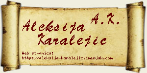 Aleksija Karalejić vizit kartica